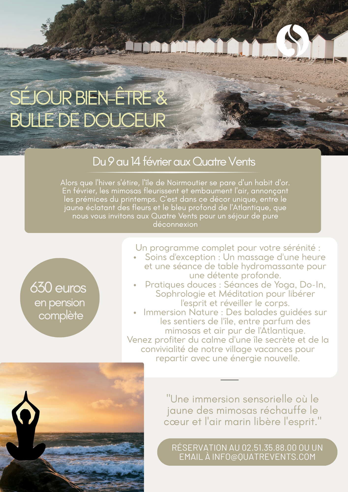 Flyer professionnel bien-être moderne et minimaliste blanc vert